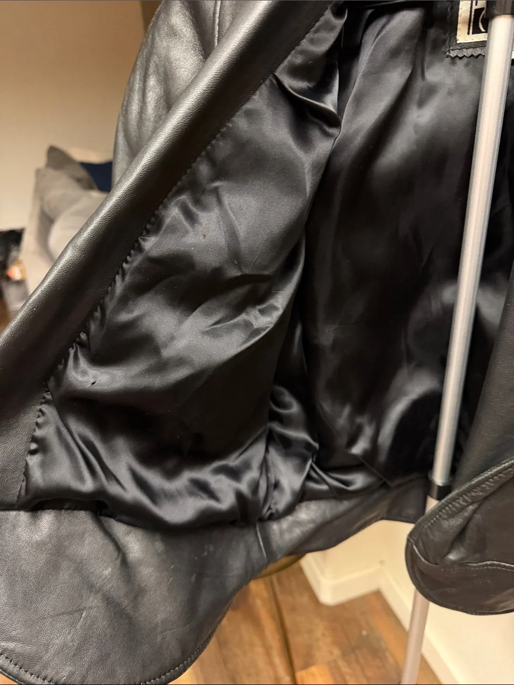 Vintage 80s Pelle Cuir Black Leather Jacket Batwing Avant-Garde M